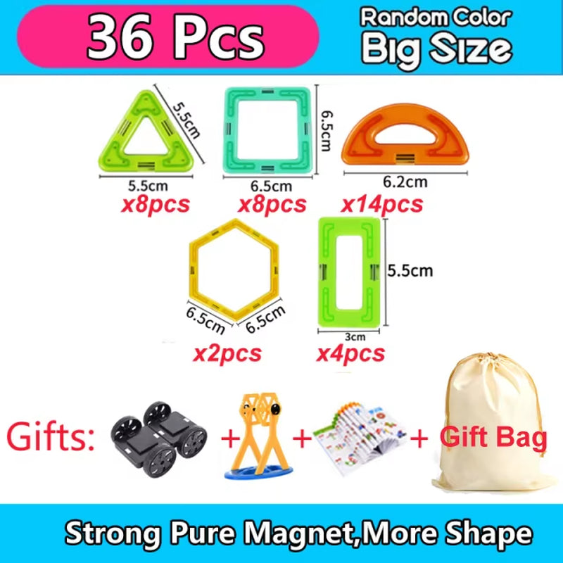 Magnetic Building Blocks Designer Set - Educational Magnet Toys for Children, Ideal Gift for Creative Play