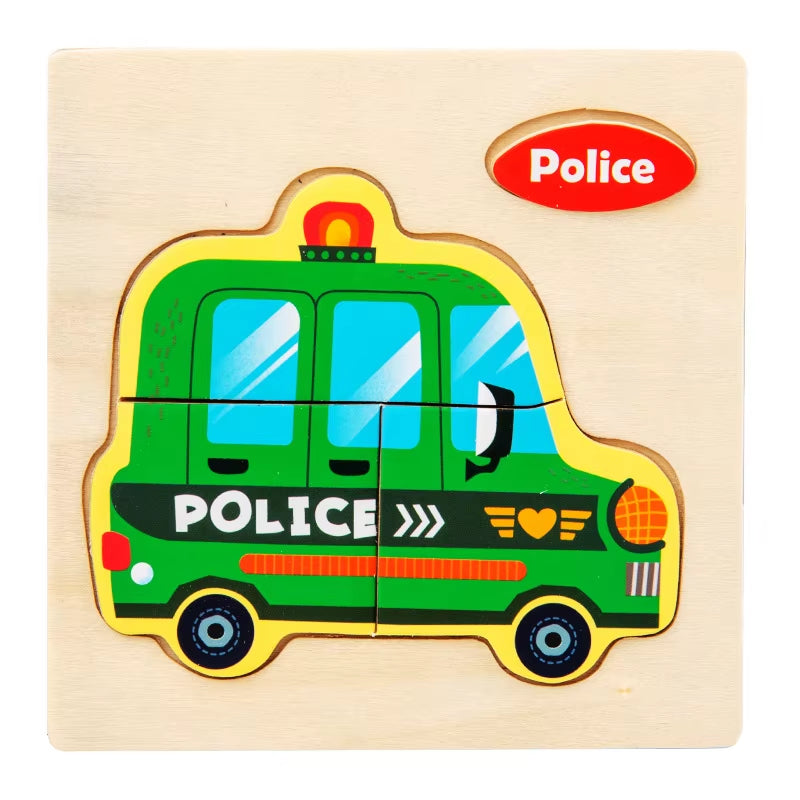 3D Wooden Cartoon Animal Jigsaw Puzzle for Early Learning - Educational Toy for Children