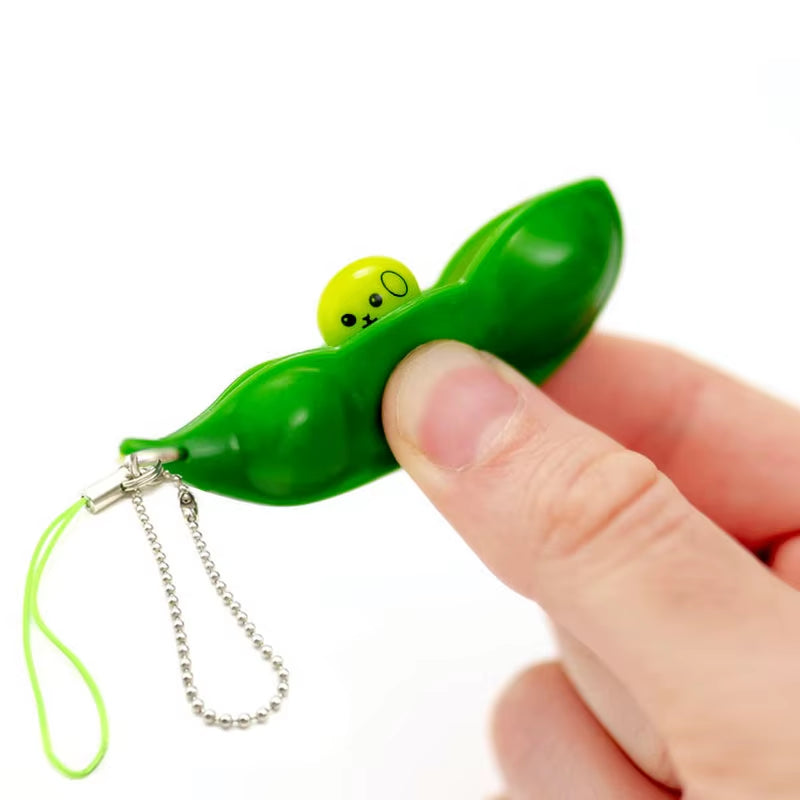 PeaPod Keychain Fidget Toy - Stress Relief Squeeze Sensory Product for Adults and Kids - 20/10 Pack Antistress Gift