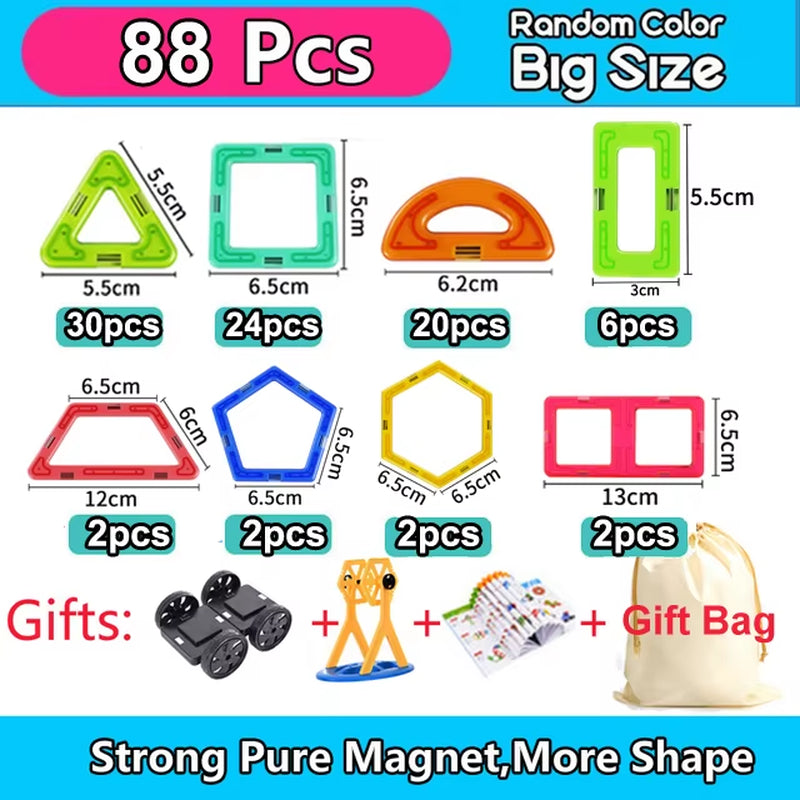 Magnetic Building Blocks Designer Set - Educational Magnet Toys for Children, Ideal Gift for Creative Play