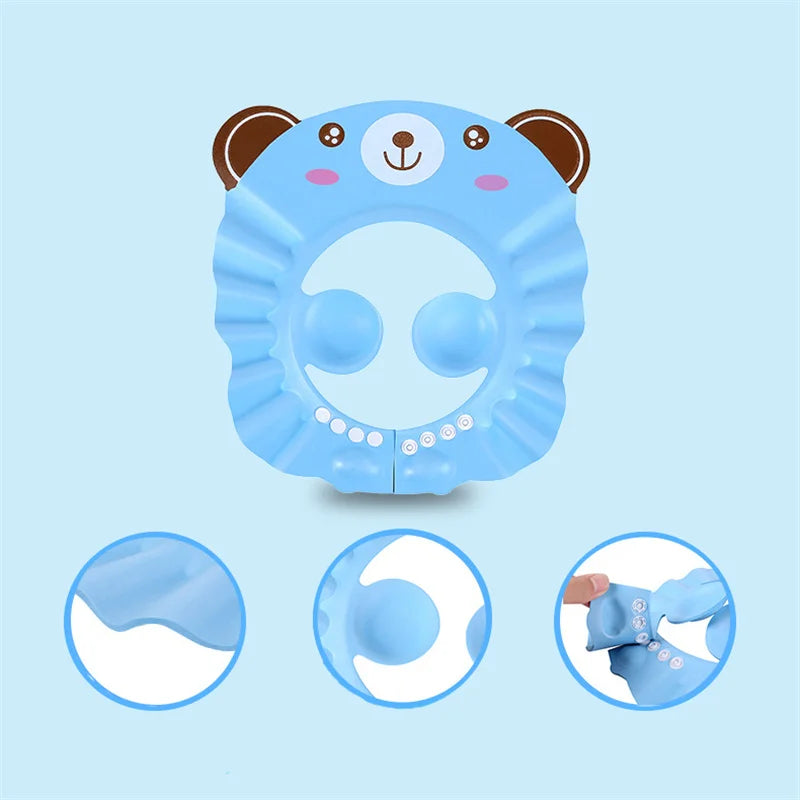 Adjustable Baby Shower Soft Cap for Hair Washing and Ear Protection - Safe Shampooing and Bathing Head Cover for Children