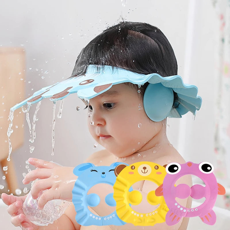 Adjustable Baby Shower Soft Cap for Hair Washing and Ear Protection - Safe Shampooing and Bathing Head Cover for Children