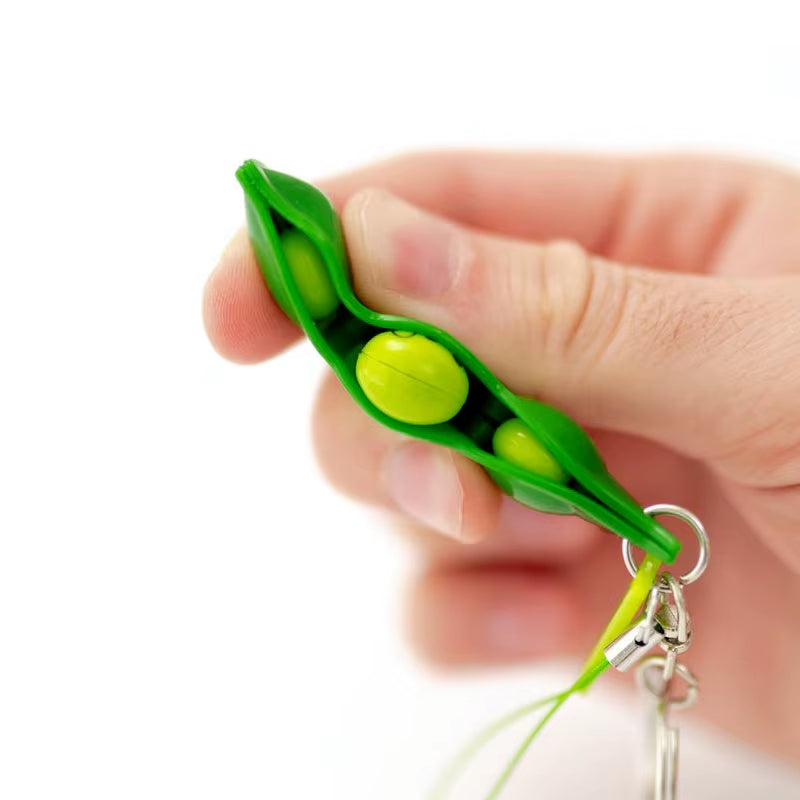 PeaPod Keychain Fidget Toy - Stress Relief Squeeze Sensory Product for Adults and Kids - 20/10 Pack Antistress Gift