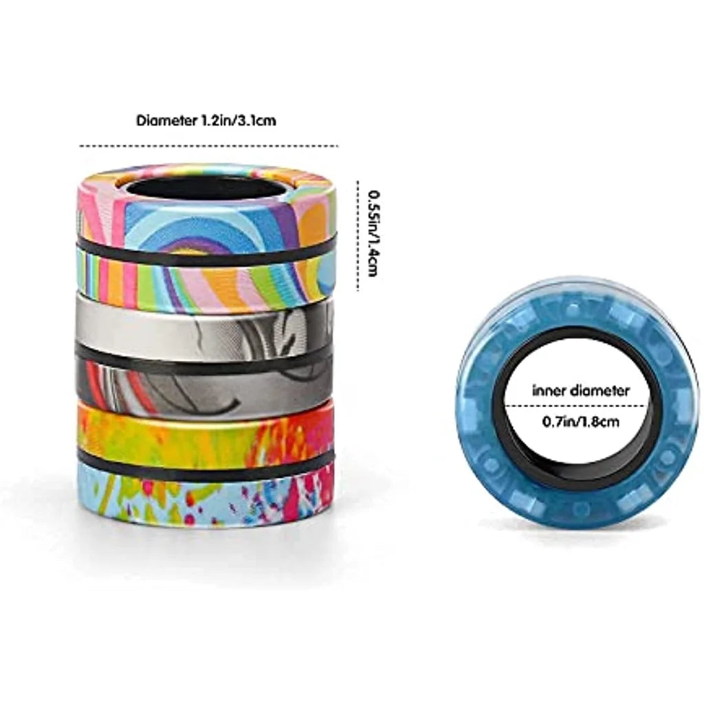Magnetic Fidget Rings Set for Adults and Teens - 3-Piece Spinner Magnet Collection, Perfect Gift for All Ages