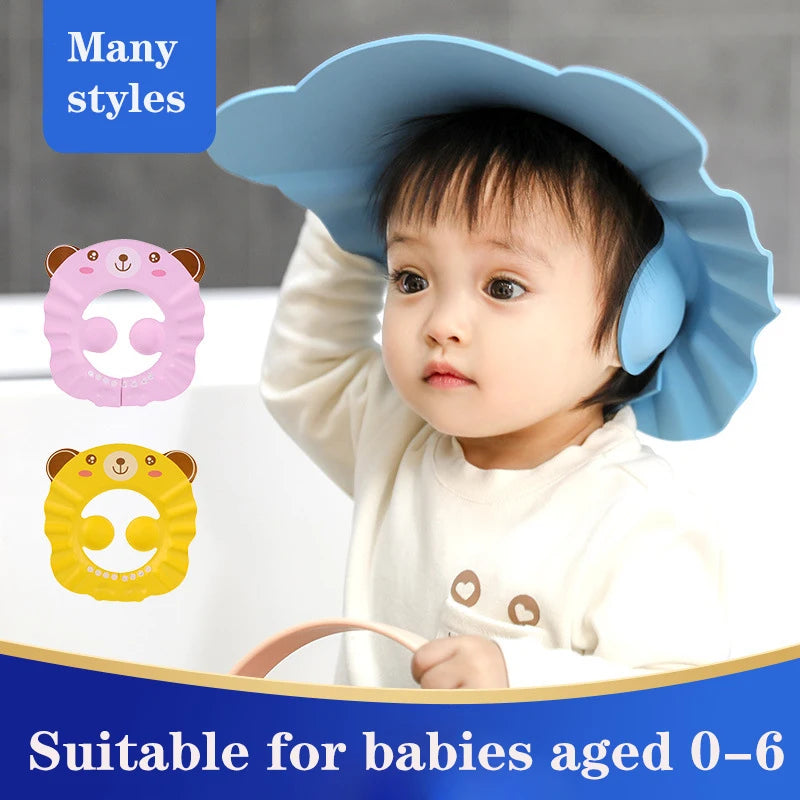 Adjustable Baby Shower Soft Cap for Hair Washing and Ear Protection - Safe Shampooing and Bathing Head Cover for Children