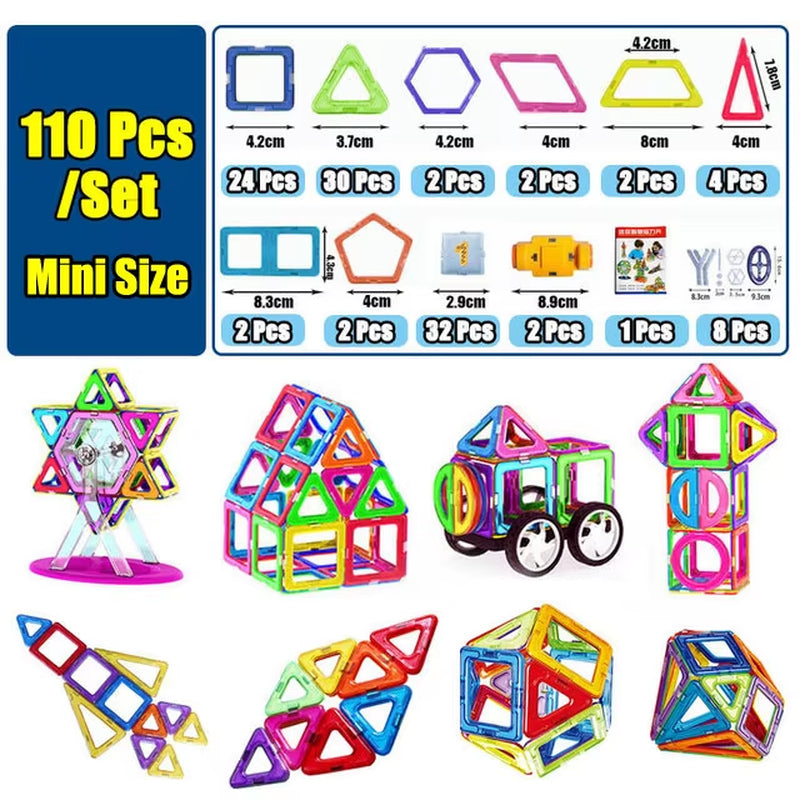 Magnetic Building Blocks Designer Set - Educational Magnet Toys for Children, Ideal Gift for Creative Play