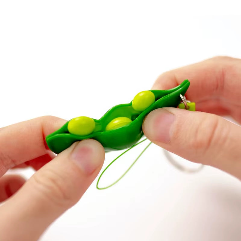 PeaPod Keychain Fidget Toy - Stress Relief Squeeze Sensory Product for Adults and Kids - 20/10 Pack Antistress Gift