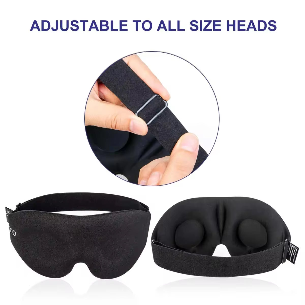 3D Contoured Sleep Mask with Earplugs - Light Blocking Eye Mask for Men and Women
