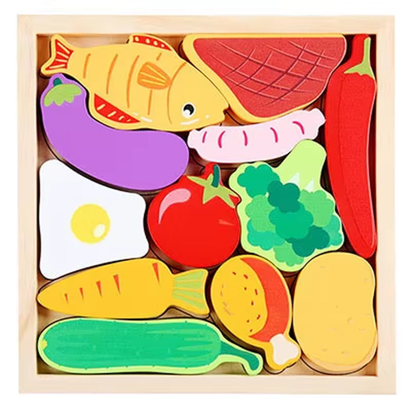 Montessori-Inspired 3D Wooden Jigsaw Puzzle and Tangram Math Toys for Early Childhood Development