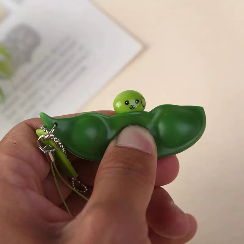 PeaPod Keychain Fidget Toy - Stress Relief Squeeze Sensory Product for Adults and Kids - 20/10 Pack Antistress Gift