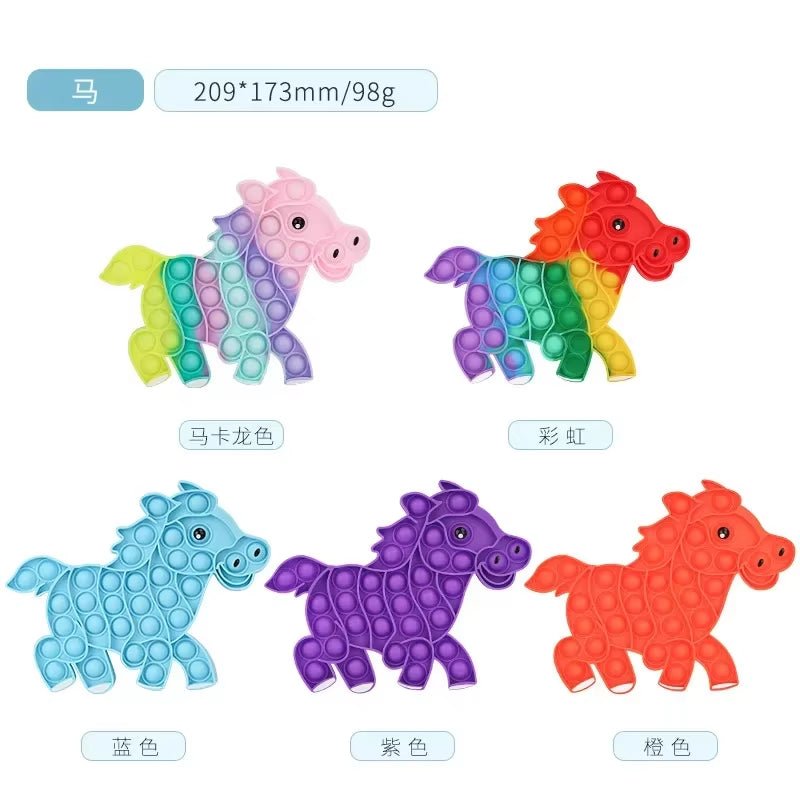Rainbow Push Bubble Fidget Stress Relief Toy for Adults and Children - Simple Dimple Antistress Gift for Kids with Autism