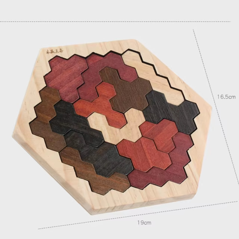 Montessori-Inspired 3D Wooden Jigsaw Puzzle and Tangram Math Toys for Early Childhood Development