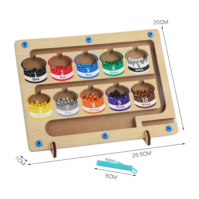 Montessori Magnetic Pen Game for Color Sorting and Counting