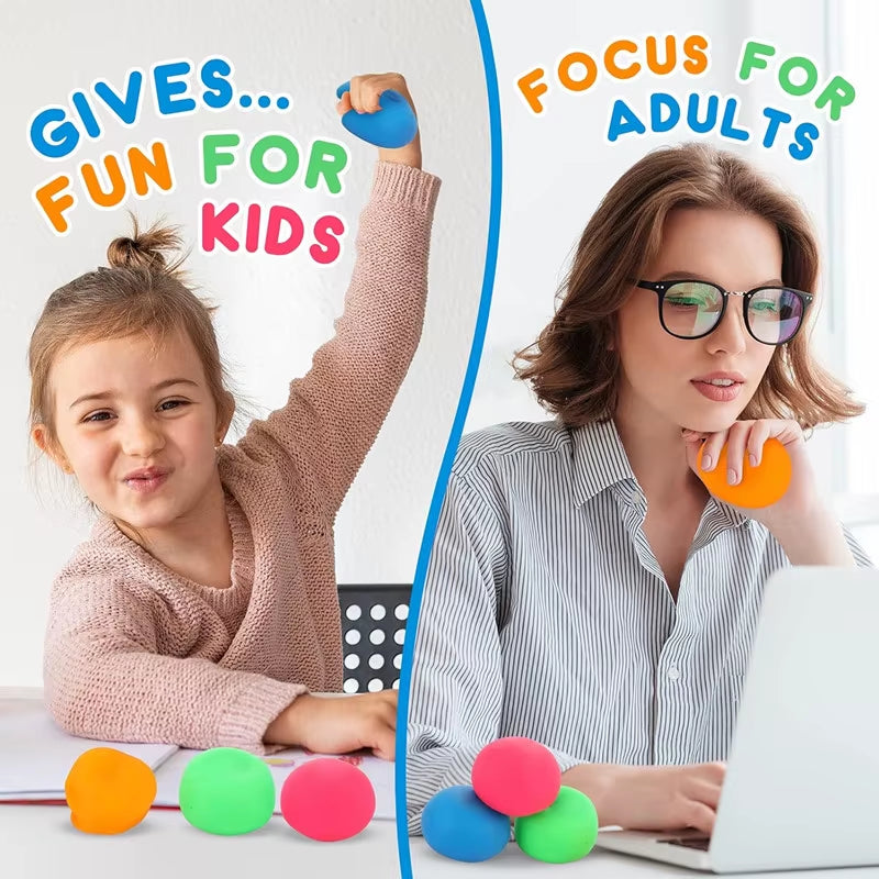 Squishy Stress Relief Balls - Premium Resistance Fidget Toys for Enhanced Sensory Therapy and Hand Strengthening Exercises for All Ages