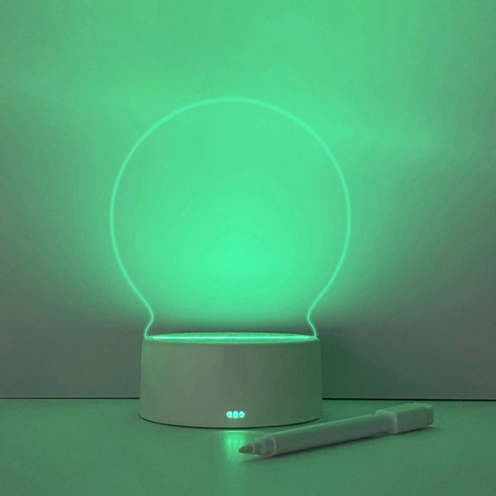 LED Night Light Message Board with Pen - USB and Battery Powered Desktop Lamp for Bedroom Decor and Children's Gifts