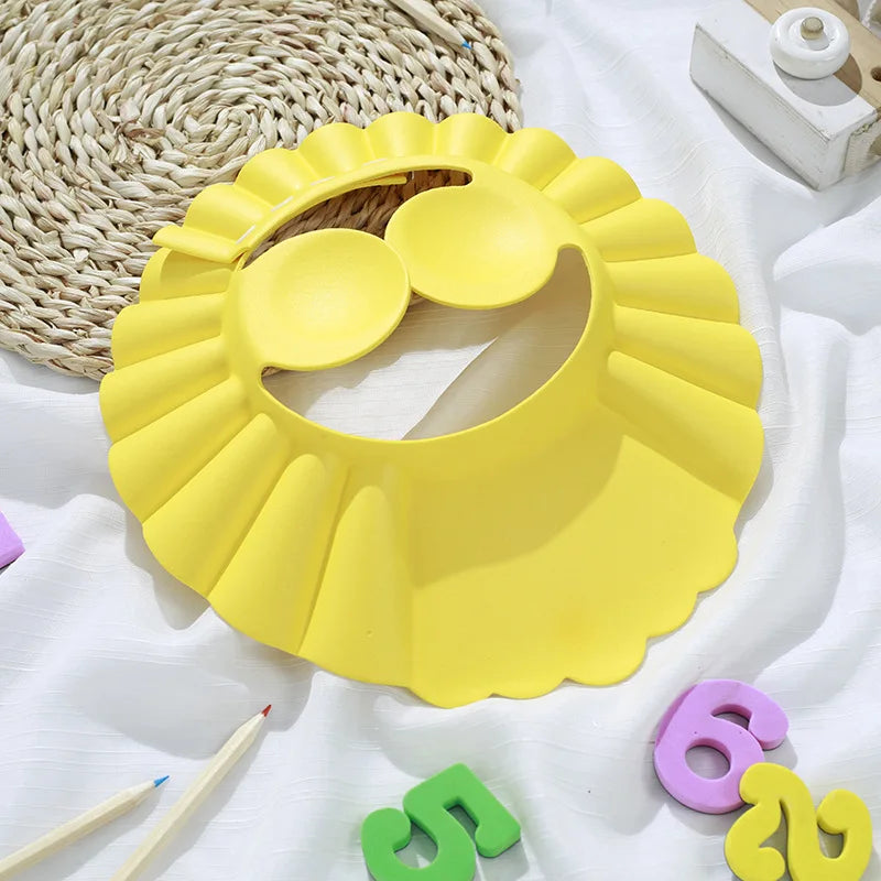Adjustable Baby Shower Soft Cap for Hair Washing and Ear Protection - Safe Shampooing and Bathing Head Cover for Children