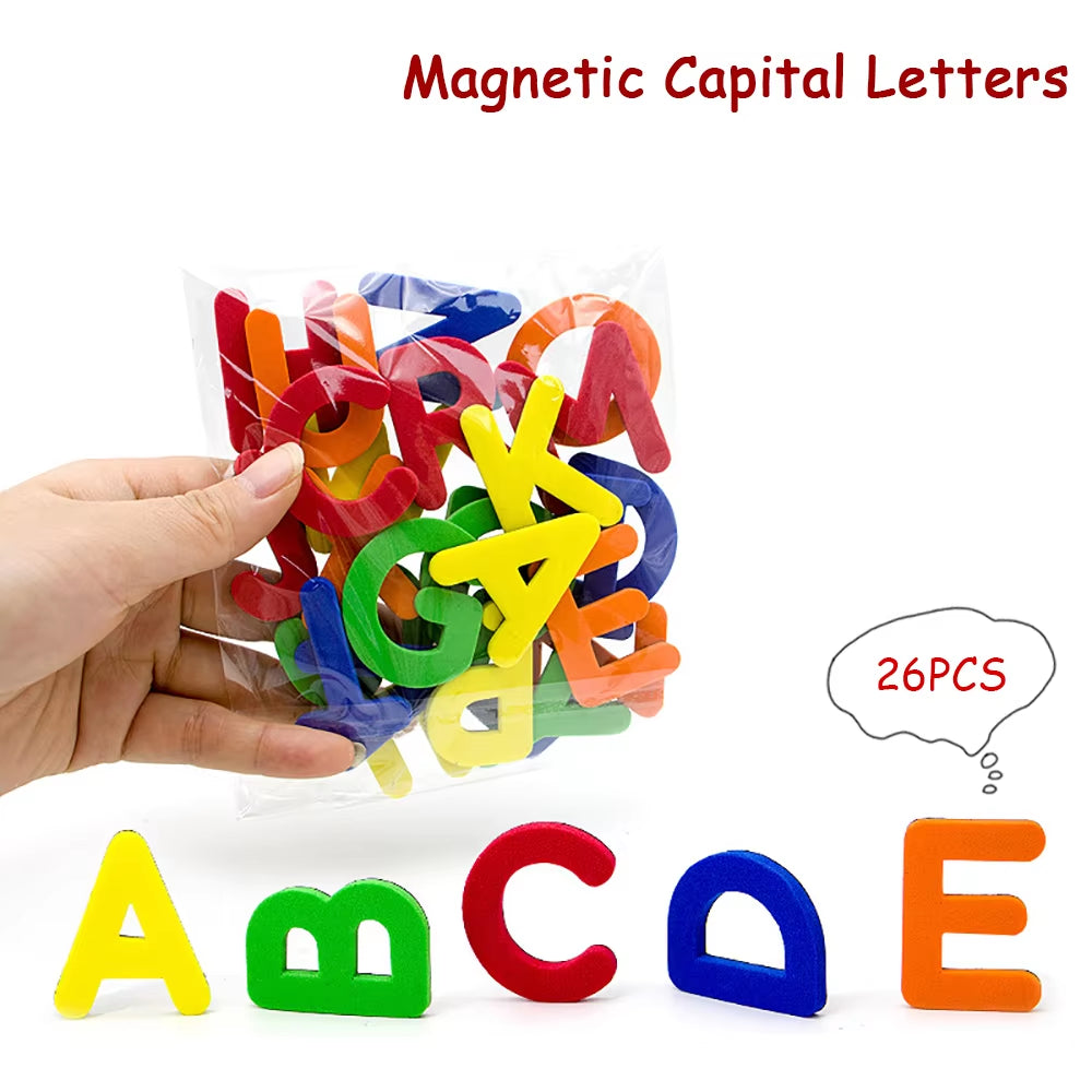 Educational Magnetic Letters and Numbers Set - Uppercase and Lowercase Alphabet Fridge Magnets for Preschool Learning and Math Skills