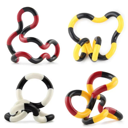 Tangle Rope Twist Fidget Toy - Rainbow Circle Sensory Tool for Autism Therapy and Stress Relief for Children