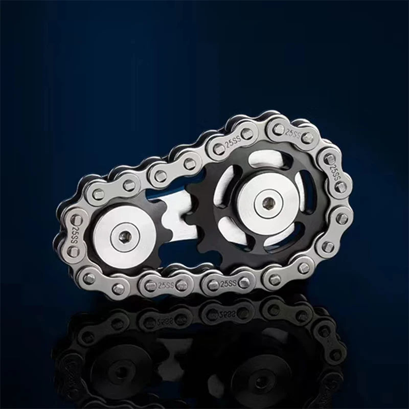 Metal Hand Spinner Chain Gear - EDC Fidget Spinner for Adults, Focus and Stress Relief Tool for Office Use and ADHD Management