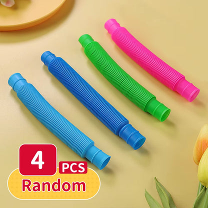 Premium Sensory Fidget Toys for Children and Adults: Innovative Squishy Shrink Tube and Pea Squeeze Toys for Autism and Anxiety Relief