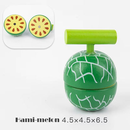 Magnetic Wooden Cutting Fruits and Vegetables Simulation Kitchen Playset - Montessori Educational Toy for Children
