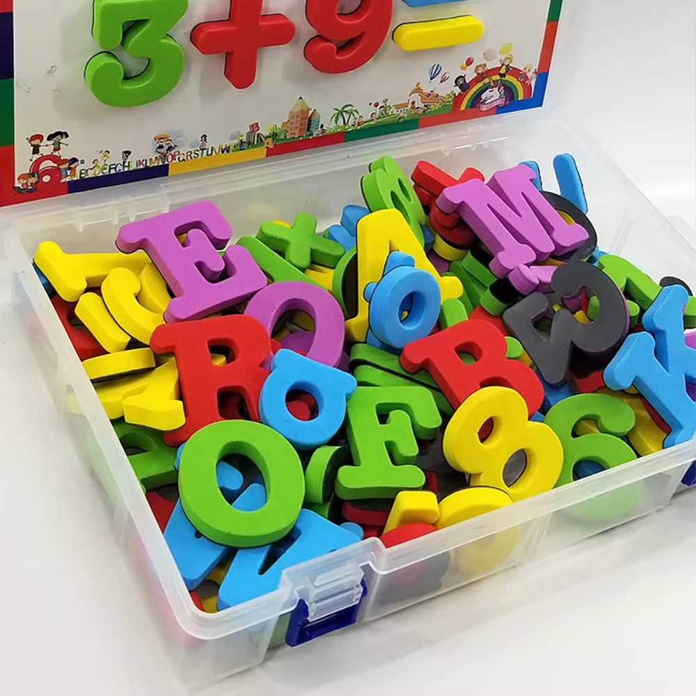 Educational Magnetic Letters and Numbers Set - Uppercase and Lowercase Alphabet Fridge Magnets for Preschool Learning and Math Skills