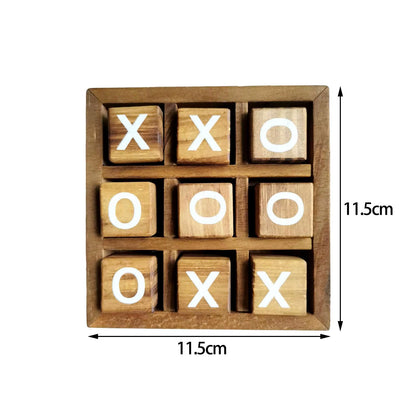 Wooden Tic Tac Toe Game - Engaging Indoor Brain Teaser for Travel and Social Gatherings