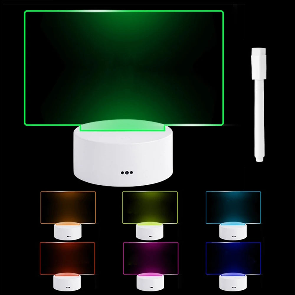 LED Night Light Message Board with Pen - USB and Battery Powered Desktop Lamp for Bedroom Decor and Children's Gifts