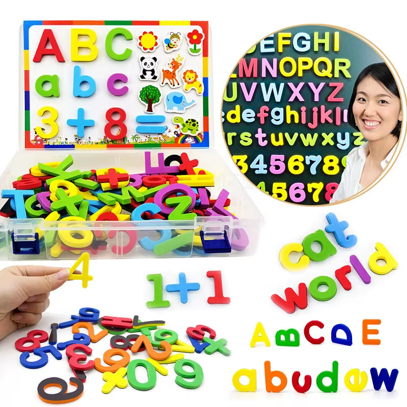 Magnetic Alphabet Letters Set (24-76 Pieces) - EVA Foam Refrigerator Stickers for Toddlers and Kids - Educational Toys for Learning Spelling and Counting