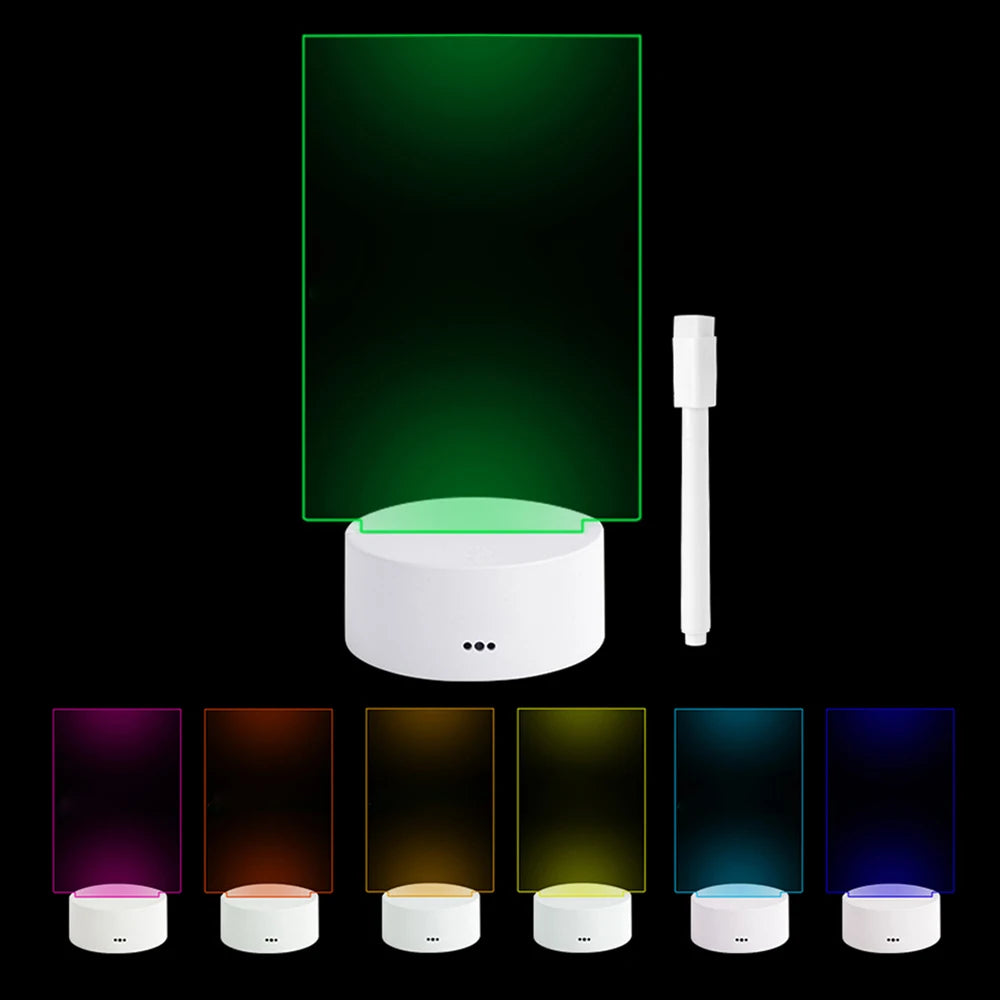 LED Night Light Message Board with Pen - USB and Battery Powered Desktop Lamp for Bedroom Decor and Children's Gifts