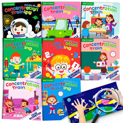 Montessori Cartoon Sticker Books for Potential Development in Children Aged 3-6 Years