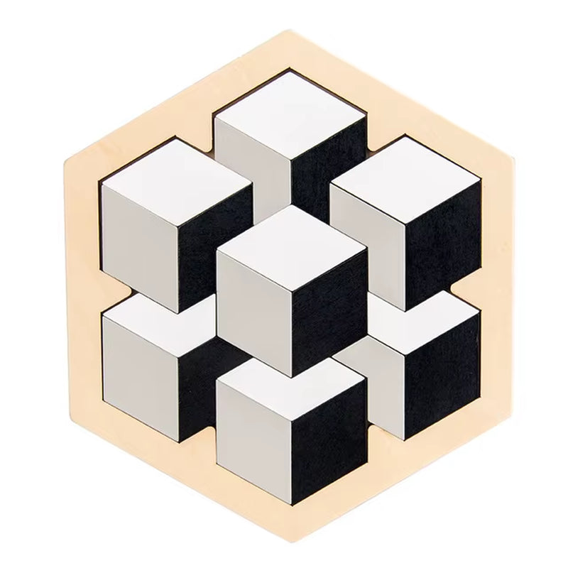 Montessori-Inspired 3D Wooden Jigsaw Puzzle and Tangram Math Toys for Early Childhood Development