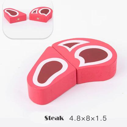 Magnetic Wooden Cutting Fruits and Vegetables Simulation Kitchen Playset - Montessori Educational Toy for Children