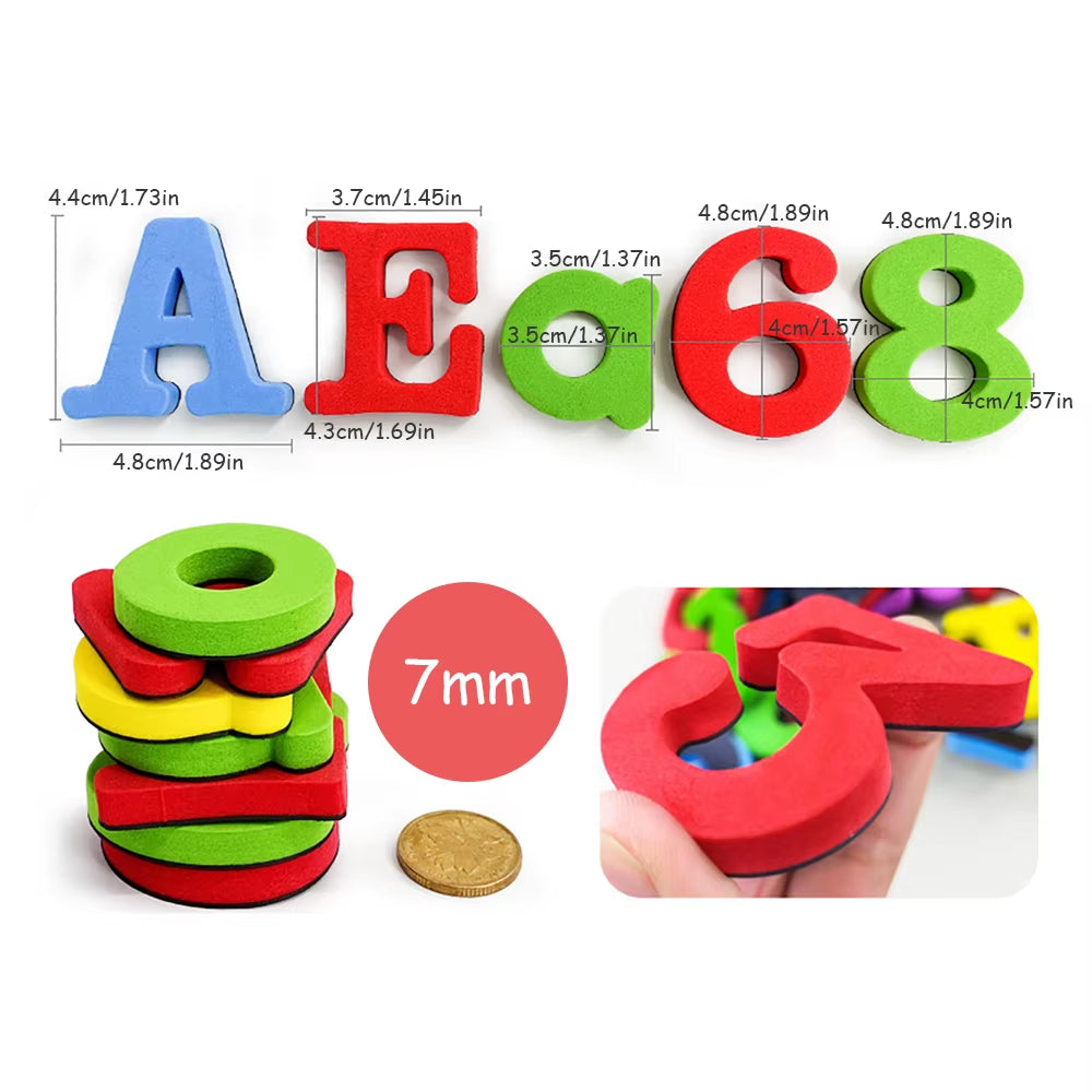 Educational Magnetic Letters and Numbers Set - Uppercase and Lowercase Alphabet Fridge Magnets for Preschool Learning and Math Skills