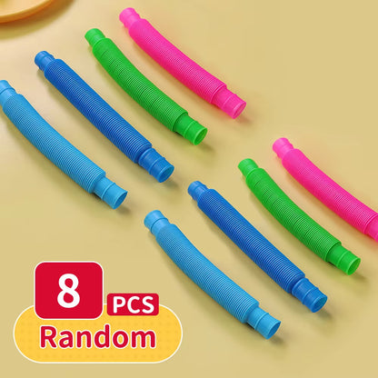 Premium Sensory Fidget Toys for Children and Adults: Innovative Squishy Shrink Tube and Pea Squeeze Toys for Autism and Anxiety Relief