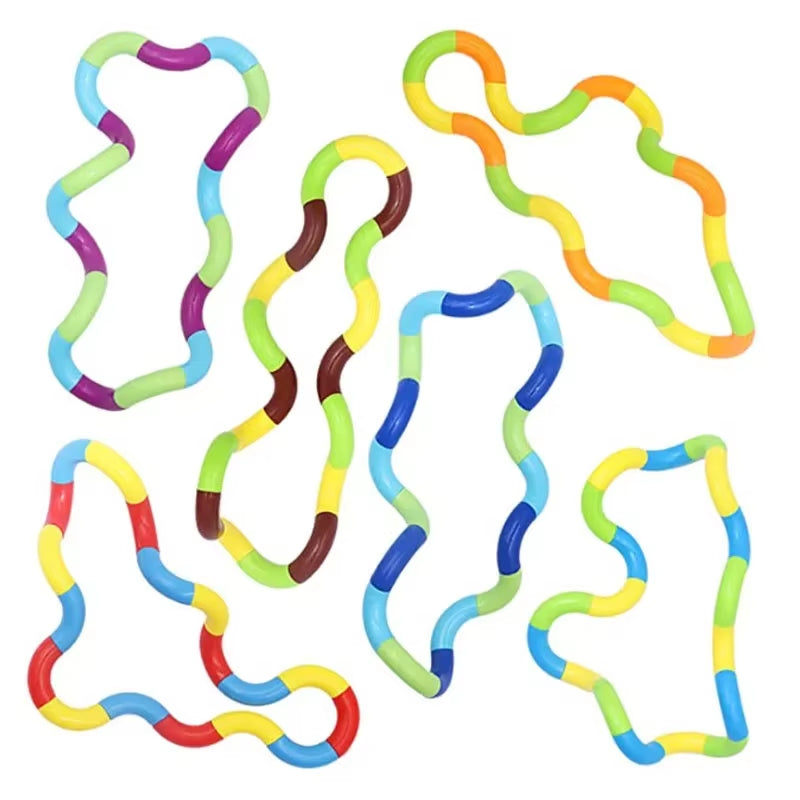 Tangle Rope Twist Fidget Toy - Rainbow Circle Sensory Tool for Autism Therapy and Stress Relief for Children