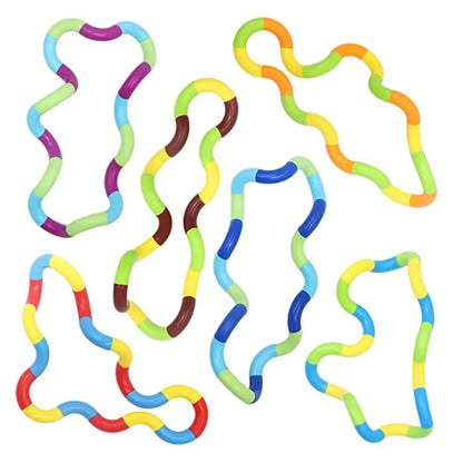 Tangle Rope Twist Fidget Toy - Rainbow Circle Sensory Tool for Autism Therapy and Stress Relief for Children