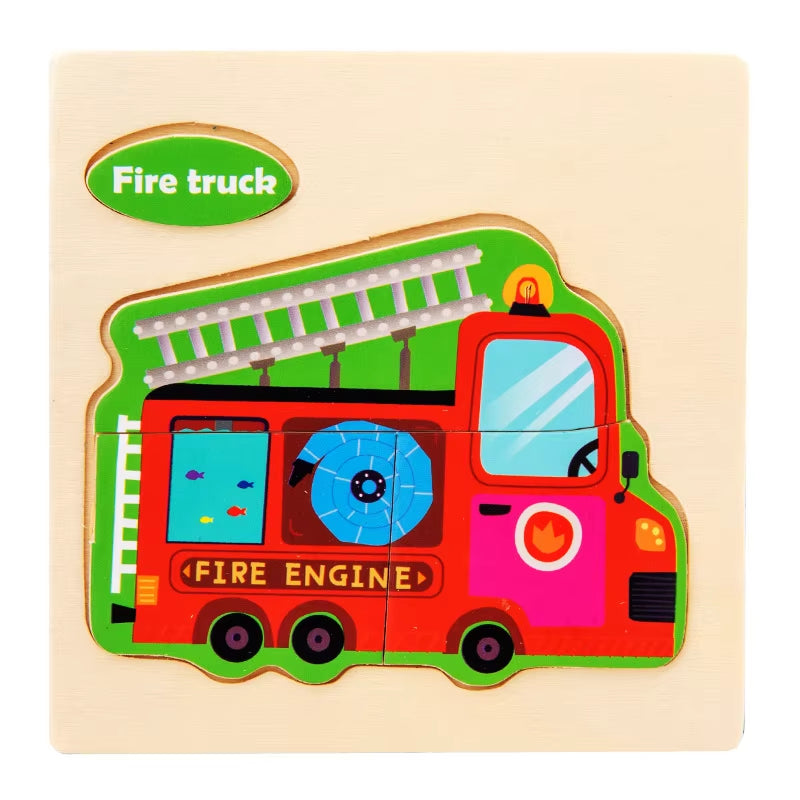3D Wooden Cartoon Animal Jigsaw Puzzle for Early Learning - Educational Toy for Children