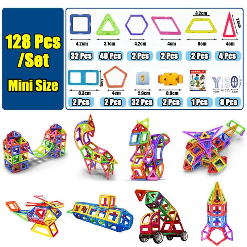 Magnetic Building Blocks Designer Set - Educational Magnet Toys for Children, Ideal Gift for Creative Play