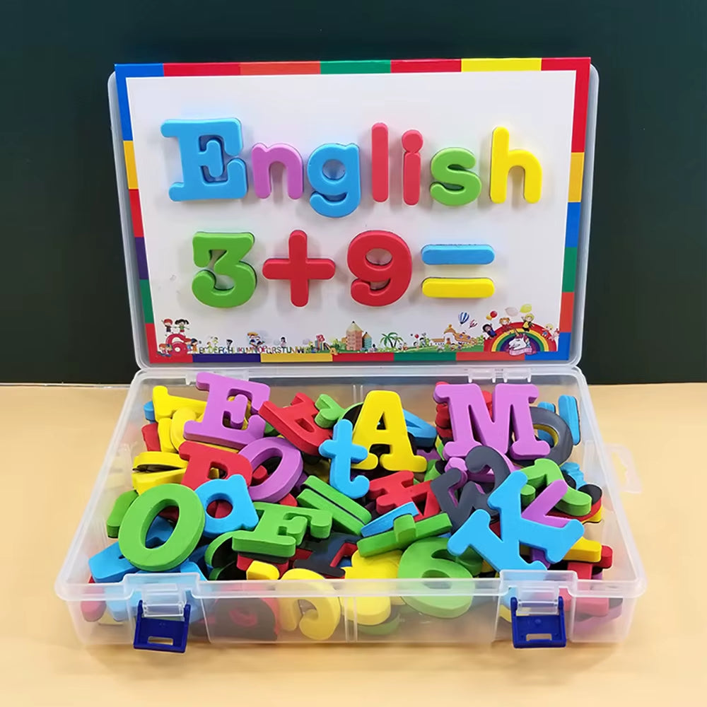 Educational Magnetic Letters and Numbers Set - Uppercase and Lowercase Alphabet Fridge Magnets for Preschool Learning and Math Skills
