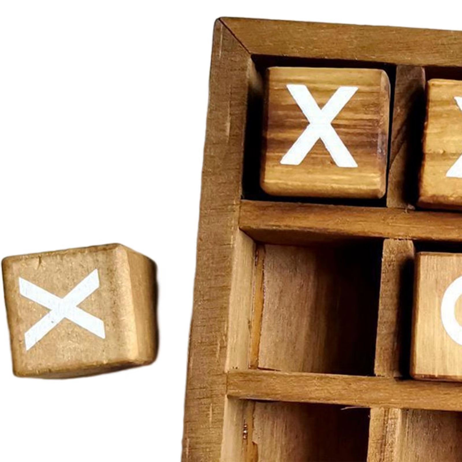 Wooden Tic Tac Toe Game - Engaging Indoor Brain Teaser for Travel and Social Gatherings